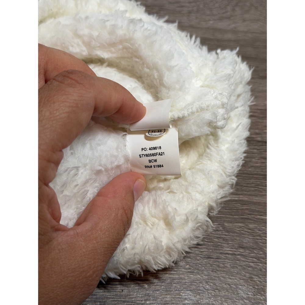 Patagonia Hat Baby Furry Friends Bear Ears Fleece Cream White 12-24M - Picture 4 of 5
